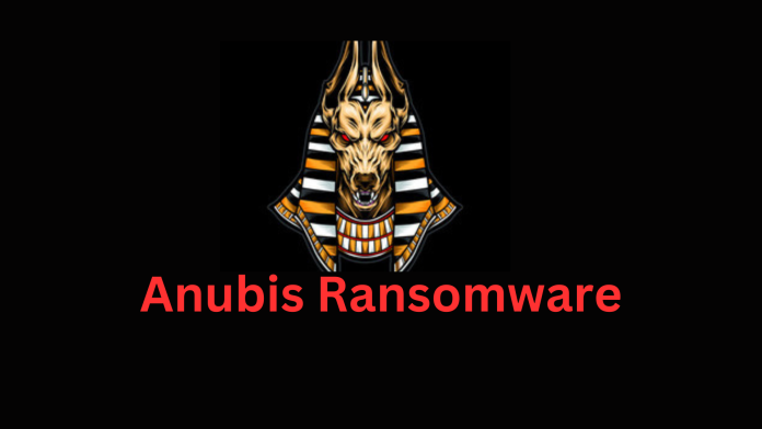 Anubis Ransomware logo with encryption concept, symbolizing a growing cyber threat.