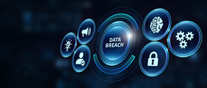 Concept of website analytics and data breach protection with security elements.