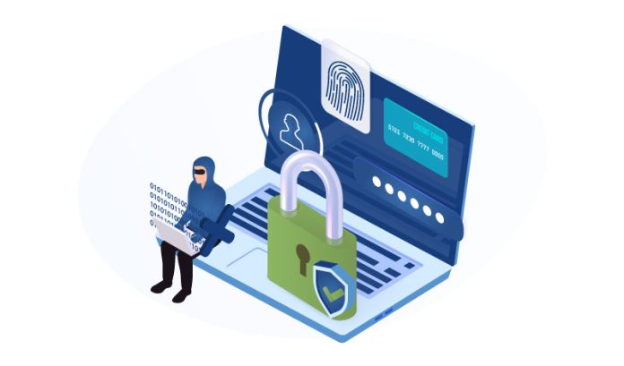 Illustration showing secure hosting setup protecting a website from cyber threats, ensuring safe online operations and data integrity.